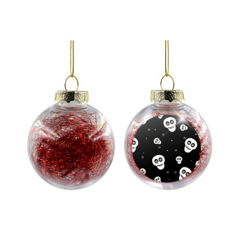 Skull avatar, Transparent Christmas tree ball ornament with red filling 8cm