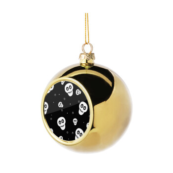 Skull avatar, Χριστουγεννιάτικη μπάλα δένδρου Χρυσή 8cm