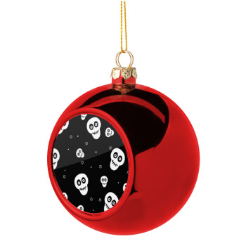 Skull avatar, Χριστουγεννιάτικη μπάλα δένδρου Κόκκινη 8cm