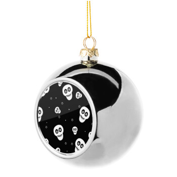 Skull avatar, Silver 8cm Christmas tree ball ornament