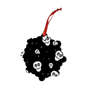 Skull avatar, Christmas ornament snowflake wooden 7.5cm