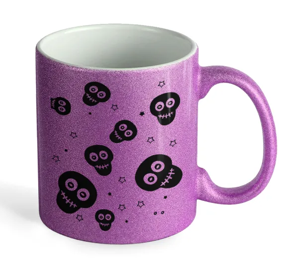 Skull avatar — Purple glitter mug that sparkles, ceramic, 330ml