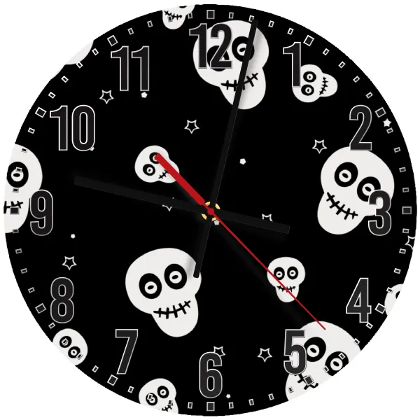 Skull avatar — Ρολόι τοίχου ξύλινο 30cm