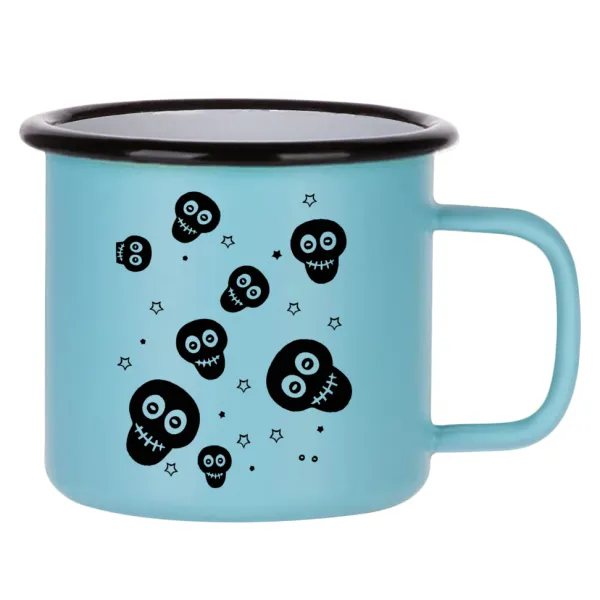 Skull avatar — Κούπα Μεταλλική εμαγιέ ΜΑΤ σιέλ 360ml