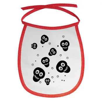 Skull avatar, Σαλιάρα μωρού αλέκιαστη με κορδόνι Κόκκινη