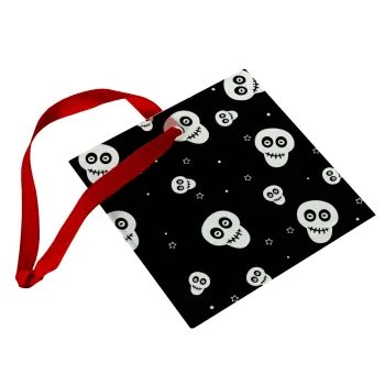 Skull avatar, Στολίδι Χριστουγεννιάτικο στολίδι γυάλινο τετράγωνο 9x9cm