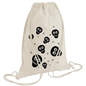 Skull avatar, Τσάντα πλάτης πουγκί GYMBAG natural (28x40cm)