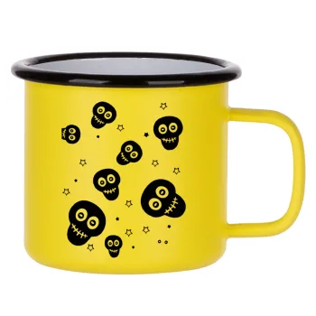 Skull avatar, Metallic enamel MATT Yellow cup 360ml