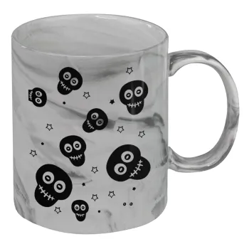 Skull avatar, Mug ceramic marble style, 330ml