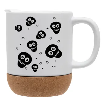 Skull avatar, Κούπα, κεραμική με βάση φελού και καπάκι (ΜΑΤ), 330ml