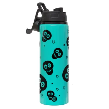 Skull avatar, Metallic water bottle with safety lid, 850ml aluminum