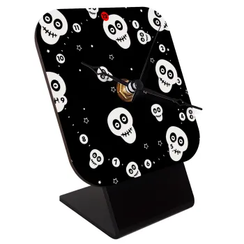 Skull avatar, Επιτραπέζιο ρολόι ξύλινο με δείκτες (10cm)