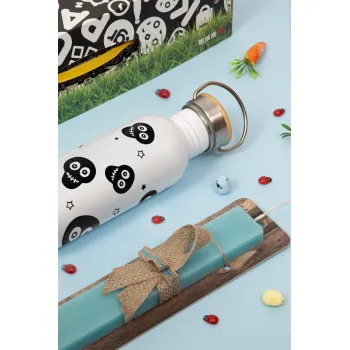 Skull avatar, Πασχαλινή Λαμπάδα με παγούρι μεταλλικό (620ml, stainless steel) & κερί αρωματικό πλακέ (30cm) (ΤΙΡΚΟΥΑΖ)