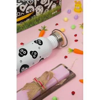 Skull avatar, Πασχαλινή Λαμπάδα με παγούρι μεταλλικό (620ml, stainless steel) & κερί αρωματικό πλακέ (30cm) (ΡΟΖ)