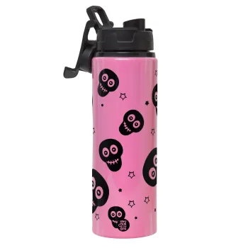 Skull avatar, Μεταλλικό παγούρι νερού με καπάκι ασφαλείας, αλουμινίου 850ml