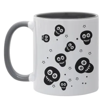 Skull avatar, Mug colored grey, ceramic, 330ml