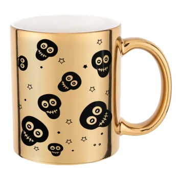 Skull avatar, Κούπα κεραμική, χρυσή καθρέπτης, 330ml