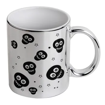 Skull avatar, Κούπα κεραμική, ασημένια καθρέπτης, 330ml
