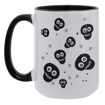 Skull avatar, Κούπα Mega 15oz, κεραμική Μαύρη, 450ml
