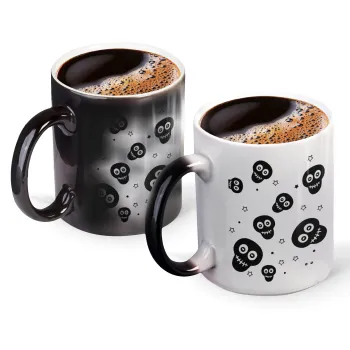 Skull avatar, Color changing magic Mug, ceramic, 330ml when adding hot liquid inside, the black colour desappears (1 pcs)