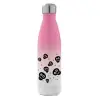 Metal mug thermos Pink/White (Stainless steel), double wall, 500ml