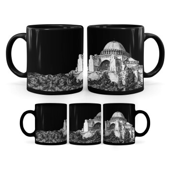 Αγία Σοφιά, Mug black, ceramic, 330ml
