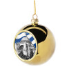 Golden Christmas tree ball ornament 8cm