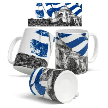 Αγία Σοφιά Ελληνική σημαία, Κούπα, κεραμική, 330ml