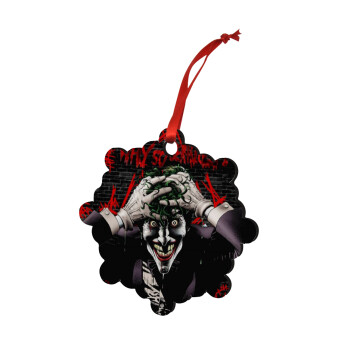 Joker Why so serious?, Christmas ornament snowflake wooden 7.5cm