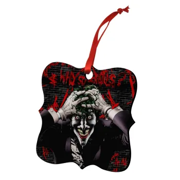 Joker Why so serious?, Στολίδι Χριστουγεννιάτικο στολίδι polygon ξύλινο 7.5cm