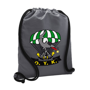 Underwater Demolition Team, Backpack pouch GYMBAG GREY, with pocket (40x48cm) & thick cords