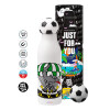 Soccer Metal mug thermos, double wall, 550ml