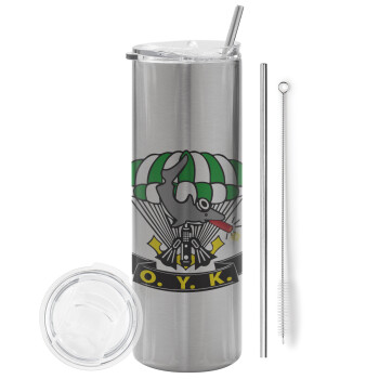 Underwater Demolition Team, Tumbler stainless steel Silver 600ml, with metal straw & cleaning brush