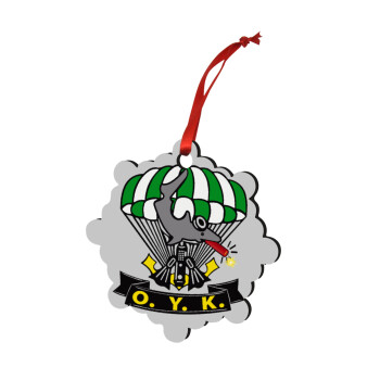 Ο.Υ.Κ., Στολίδι Χριστουγεννιάτικο στολίδι snowflake ξύλινο 7.5cm