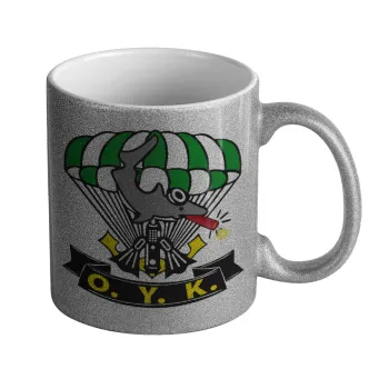 Underwater Demolition Team, Κούπα Ασημένια Glitter που γυαλίζει, κεραμική, 330ml