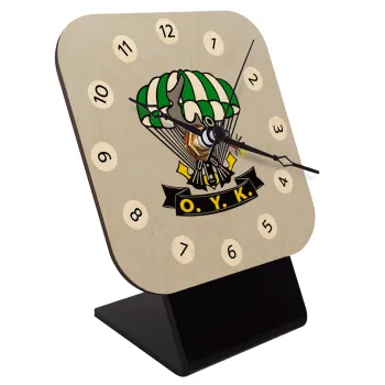 Ο.Υ.Κ., Επιτραπέζιο ρολόι σε φυσικό ξύλο (10cm)