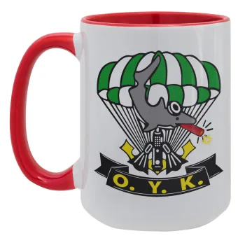 Ο.Υ.Κ., Κούπα Mega 15oz, κεραμική Κόκκινη, 450ml