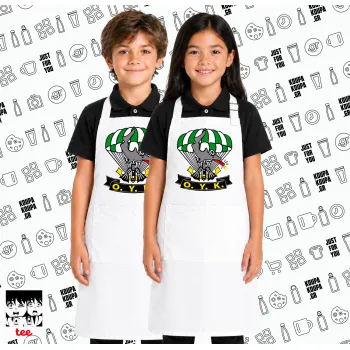 Ο.Υ.Κ., Λευκή ΠΑΙΔΙΚΗ Ποδιά μακριά Σεφ ολόσωμη με τσέπες