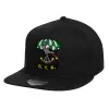 Children's Flat Snapback Hat, Black (100% COTTON, CHILD, UNISEX, ONE SIZE)