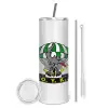 Tumbler stainless steel 600ml, with metal straw & cleaning brush