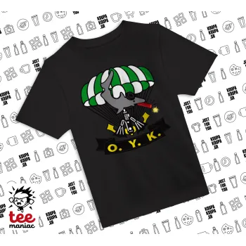 Ο.Υ.Κ., Άνετο παιδικό T-Shirt ΜΑΥΡΟ από 100% βαμβάκι, για κάθε μέρα. Vegan & OEKO-TEX πιστοποιημένο.