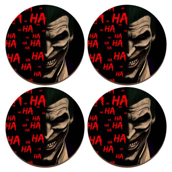 Joker hahaha, ΣΕΤ x4 Σουβέρ ξύλινα στρογγυλά plywood (9cm)