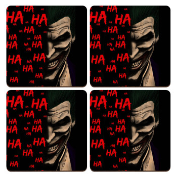 Joker hahaha, ΣΕΤ x4 Σουβέρ ξύλινα τετράγωνα plywood (9cm)