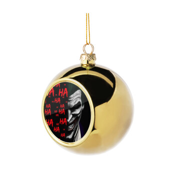 Joker hahaha, Χριστουγεννιάτικη μπάλα δένδρου Χρυσή 8cm