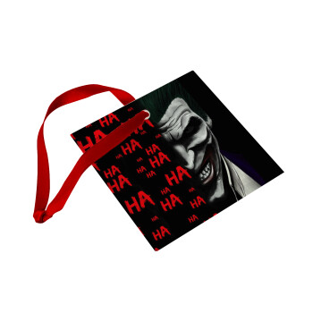 Joker hahaha, Στολίδι Χριστουγεννιάτικο στολίδι γυάλινο τετράγωνο 9x9cm