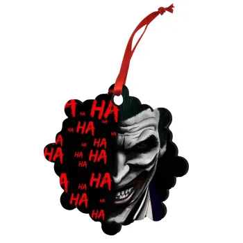 Joker hahaha, Christmas ornament snowflake wooden 7.5cm
