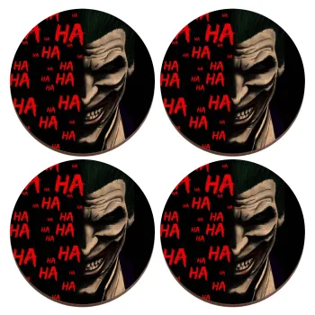 Joker hahaha, ΣΕΤ x4 Σουβέρ ξύλινα στρογγυλά plywood (9cm)