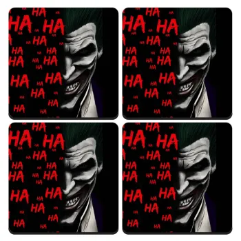 Joker hahaha, ΣΕΤ 4 Σουβέρ ξύλινα τετράγωνα (9cm)