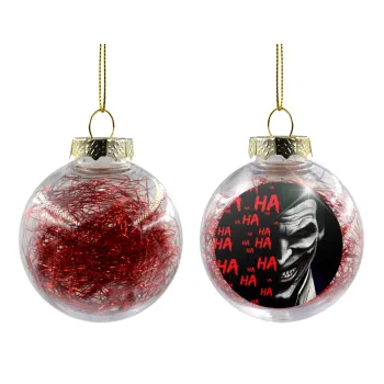 Joker hahaha, Transparent Christmas tree ball ornament with red filling 8cm