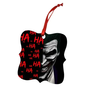 Joker hahaha, Στολίδι Χριστουγεννιάτικο στολίδι polygon ξύλινο 7.5cm